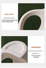 Nordic Modern Style Ceramic Vase Set of 2 For Modern Home Decor Boho Hollow Flower  Vases Living Room Bookshelf  Ornaments ﻿