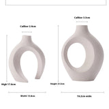 Nordic Modern Style Ceramic Vase Set of 2 For Modern Home Decor Boho Hollow Flower  Vases Living Room Bookshelf  Ornaments ﻿