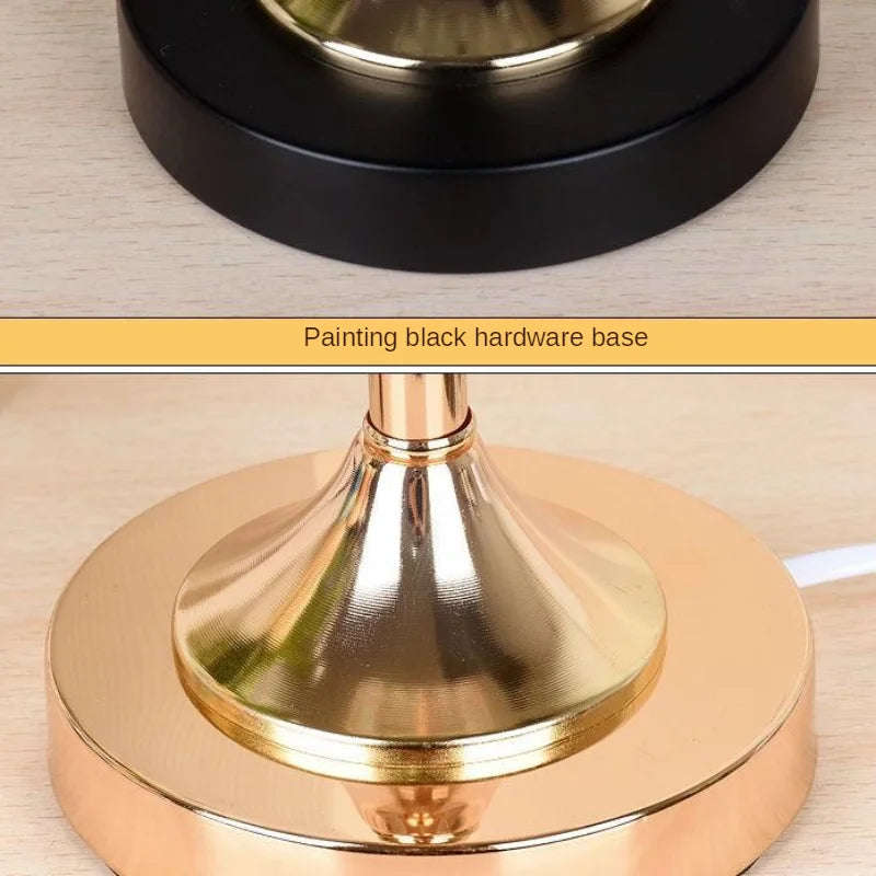 LED Crystal Desk Lamp USB Charging Table Lamp Lighting Fixture for Living Room Decoration Bedroom Bedside Gold Black Night Lamp