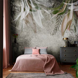 Milofi custom 3d large mural wallpaper Nordic retro hand-painted abstract art leaf plant bedroom living room photo background wa