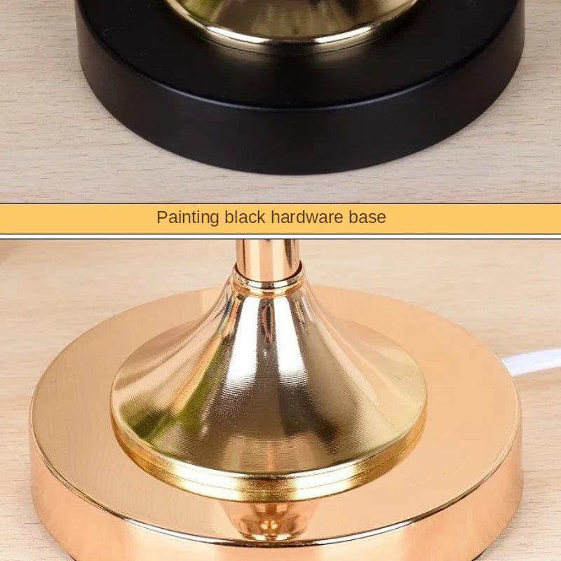 LED Crystal Desk Lamp USB Charging Table Lamp Lighting Fixture for Living Room Decoration Bedroom Bedside Gold Black Night Lamp
