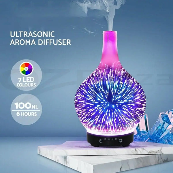 Mini Home Humidifier Gift Ultrasonic Creative Air Conditioning Aromatherapy Purification 3D Glass Humidifier Aromatic Diffuser