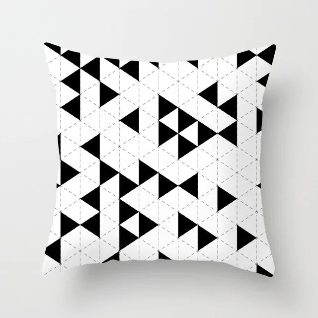 Livingroom Simple Black White Geometry Cushion Case Hot Modern Nordic Decorative Pillows Case Sofa Couch Throw Pillows car home