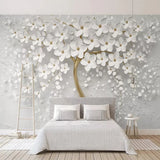 Custom 3D Photo Wallpaper Murals White Flowers Tree Living Room Sofa TV Bedroom Background Wall Home Decor Painting Fresco Papel