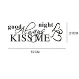 1 Pcs Morden Wall Sticker Art Decor Always Kiss Me Goodnight Wall Stickers Bedroom Removable Decals DIY Bedroom Quotes Decals