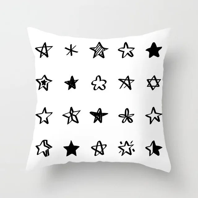 Livingroom Simple Black White Geometry Cushion Case Hot Modern Nordic Decorative Pillows Case Sofa Couch Throw Pillows car home
