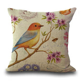 Beautiful Bird Pillow Floral Cushion Retro Butterfly Throw Pillowcase Decorative Home Decoration Sofa Cushion Customized