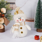 Christmas Snowflake Plaid Fabric Cute Little Man Santa Claus Snowman Doll 1Pc Christmas Decoration Gift