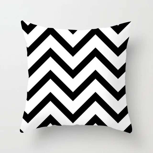 Livingroom Simple Black White Geometry Cushion Case Hot Modern Nordic Decorative Pillows Case Sofa Couch Throw Pillows car home