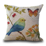 Beautiful Bird Pillow Floral Cushion Retro Butterfly Throw Pillowcase Decorative Home Decoration Sofa Cushion Customized