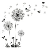 Black Dandelion Sitting Room Bedroom Wall Stickers Household Adornment Decor Decals Mural Art Poster On The Wall