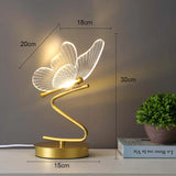 Nordic LED Table Lamps Indoor Lighting Switch Button Bedroom Bedside Living Room Restaurant Home Decoration Butterfly Desk Lamp