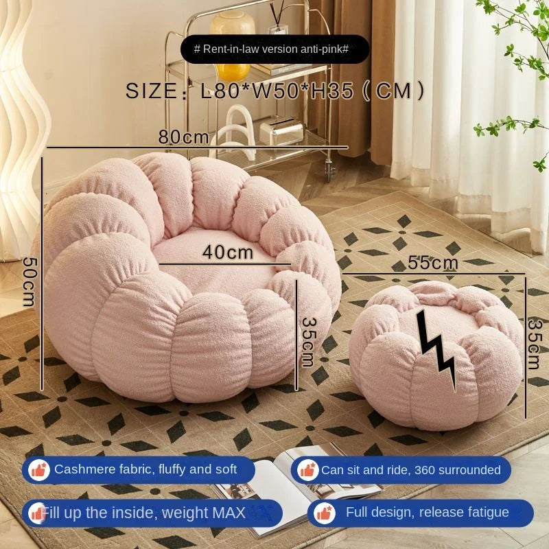 Lazy sofa can lie down and sleep on small sofa, bedroom balcony, leisure chair, cream style lazy chair, tatami chair