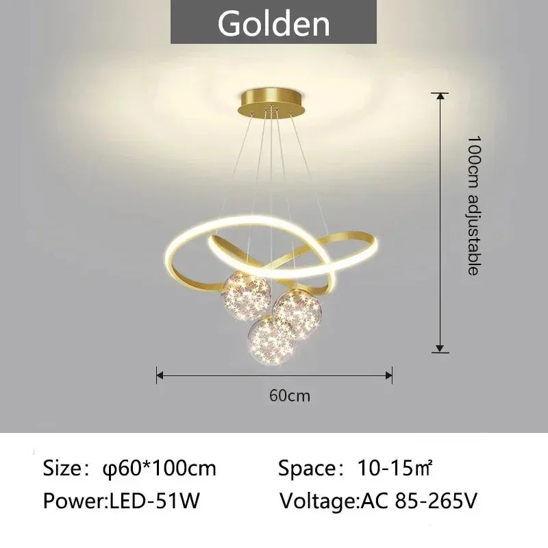 Minimalist Luxury Glass Ball LED Pendant Light Modern Interior Living Dining Room Bedroom Chandelier Home Decor Hanging Light