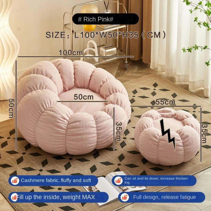 Lazy sofa can lie down and sleep on small sofa, bedroom balcony, leisure chair, cream style lazy chair, tatami chair