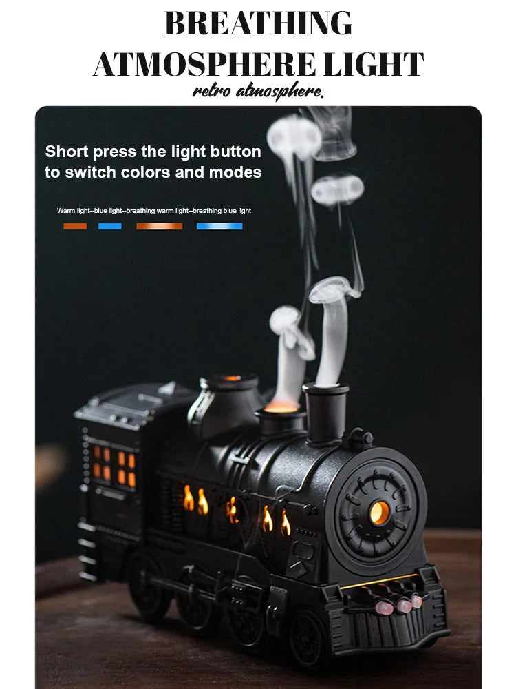 Mini Train Shape Aromatherapy Essential Oil Diffuser Ultrasonic Cool Mist Air Humidifier with LED Lamp Aroma Difusor Atomizer
