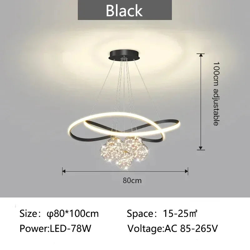 Minimalist Luxury Glass Ball LED Pendant Light Modern Interior Living Dining Room Bedroom Chandelier Home Decor Hanging Light