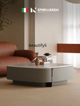 Square microcrystalline stone coffee table living room metal paint small apartment Italian minimalist home modern