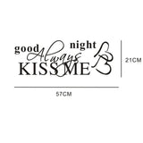 1 Pcs Morden Wall Sticker Art Decor Always Kiss Me Goodnight Wall Stickers Bedroom Removable Decals DIY Bedroom Quotes Decals