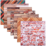 7 Sheets Decorate House Wall Sticker Home Dollhouse Wallpaper Pvc Flooring Miniature Lamp