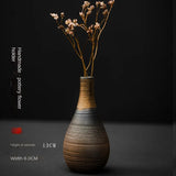 Japanese-style rough pottery flower pot handmade vase retro ceramic flower tea table hydroponic handicraft ornaments