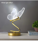 Nordic LED Table Lamps Indoor Lighting Switch Button Bedroom Bedside Living Room Restaurant Home Decoration Butterfly Desk Lamp