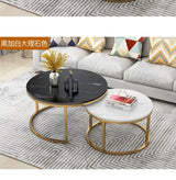 70+50CM 80+60CM  2 in 1 Living Room Coffee Tables  Texture Wooden Combination Furniture Round Tea Table