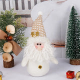Christmas Snowflake Plaid Fabric Cute Little Man Santa Claus Snowman Doll 1Pc Christmas Decoration Gift