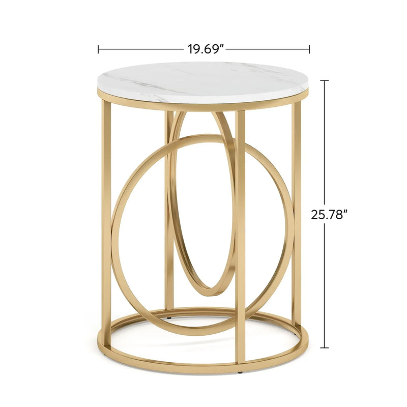 Tribesigns Round End Table, 20” Sofa Side Coffee Cocktail Table