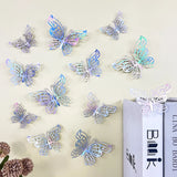 12pcs 3D Hollow Butterflies Wall Stickers on The Wall for Wedding Decoration Children Room Decor Living Room Kids Bedroom DIY