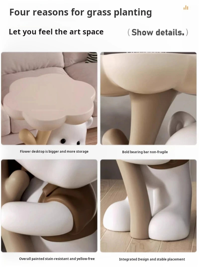 INS Living room Side table decorative small Bedsidetable Modern Sofa side Resin Corner coffee table cute design home furniture
