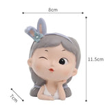 Cute Girl Face Planters Pots Tabletop Decorative Flower Vase Fairy Flowerpot for Cafe Kitchen Drawing Room Bedroom Office