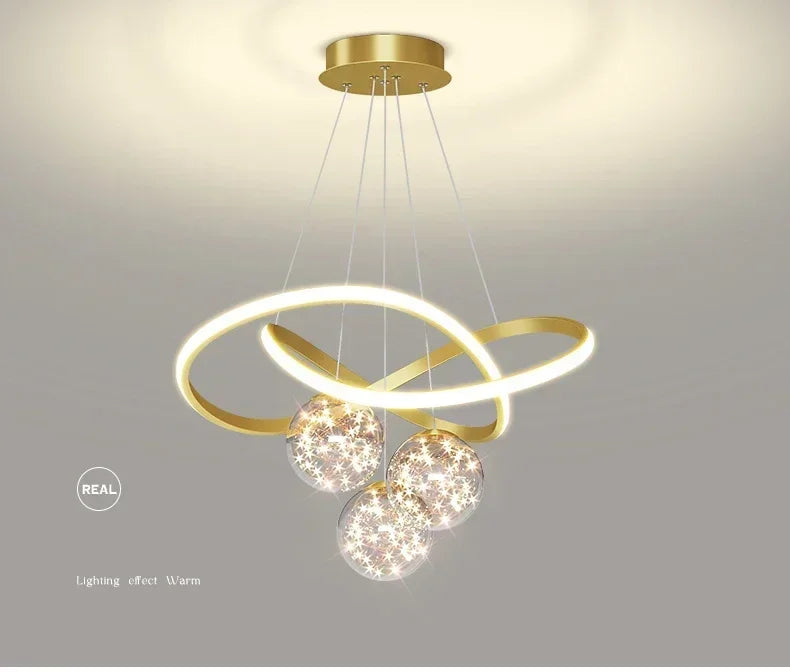 Minimalist Luxury Glass Ball LED Pendant Light Modern Interior Living Dining Room Bedroom Chandelier Home Decor Hanging Light