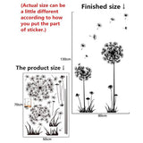 Black Dandelion Sitting Room Bedroom Wall Stickers Household Adornment Decor Decals Mural Art Poster On The Wall