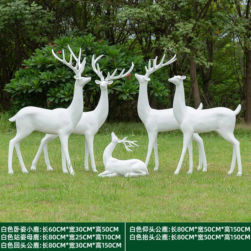 Room Decor Mother Deer Cute Kids Room Decor Sculptures Kawaii Miniatures Sculptures Christmas Home Decoration Fawn Figurines