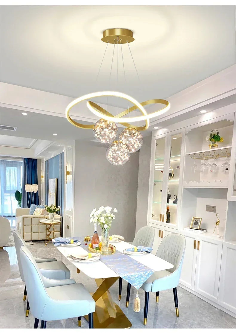 Minimalist Luxury Glass Ball LED Pendant Light Modern Interior Living Dining Room Bedroom Chandelier Home Decor Hanging Light