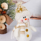 Christmas Snowflake Plaid Fabric Cute Little Man Santa Claus Snowman Doll 1Pc Christmas Decoration Gift