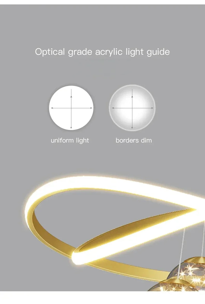 Minimalist Luxury Glass Ball LED Pendant Light Modern Interior Living Dining Room Bedroom Chandelier Home Decor Hanging Light