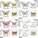 12pcs 3D Hollow Butterflies Wall Stickers on The Wall for Wedding Decoration Children Room Decor Living Room Kids Bedroom DIY
