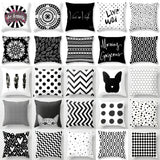 Livingroom Simple Black White Geometry Cushion Case Hot Modern Nordic Decorative Pillows Case Sofa Couch Throw Pillows car home