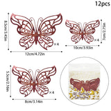 12pcs 3D Hollow Butterflies Wall Stickers on The Wall for Wedding Decoration Children Room Decor Living Room Kids Bedroom DIY
