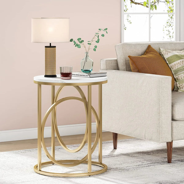 Tribesigns Round End Table, 20” Sofa Side Coffee Cocktail Table