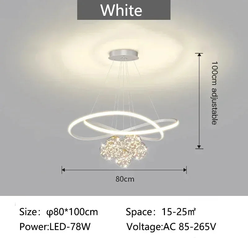 Minimalist Luxury Glass Ball LED Pendant Light Modern Interior Living Dining Room Bedroom Chandelier Home Decor Hanging Light