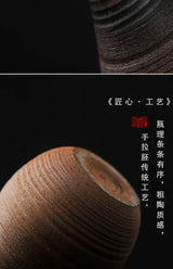 Japanese-style rough pottery flower pot handmade vase retro ceramic flower tea table hydroponic handicraft ornaments