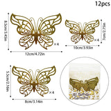 12pcs 3D Hollow Butterflies Wall Stickers on The Wall for Wedding Decoration Children Room Decor Living Room Kids Bedroom DIY