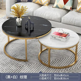 70+50CM 80+60CM  2 in 1 Living Room Coffee Tables  Texture Wooden Combination Furniture Round Tea Table