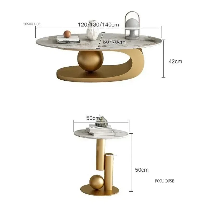 Aesthetic Modern Oval Coffee Tables Nordic Design Metal Modern Coffee Table Hotel Living Room Low Table Furniture for Homew r