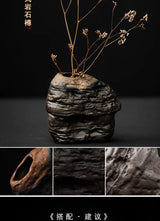 Japanese-style rough pottery flower pot handmade vase retro ceramic flower tea table hydroponic handicraft ornaments