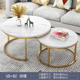 70+50CM 80+60CM  2 in 1 Living Room Coffee Tables  Texture Wooden Combination Furniture Round Tea Table