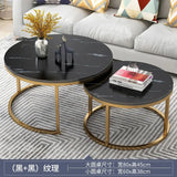 70+50CM 80+60CM  2 in 1 Living Room Coffee Tables  Texture Wooden Combination Furniture Round Tea Table